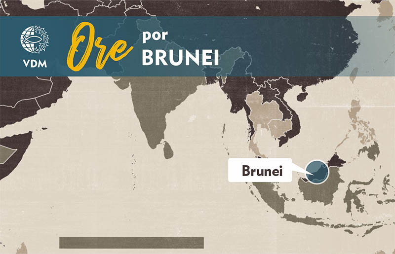 Localização no mapa de Brunei