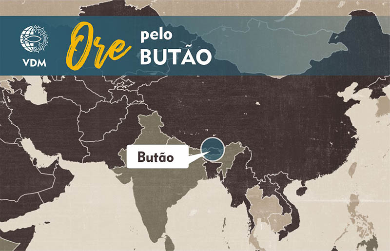 Localização no mapa de Butão