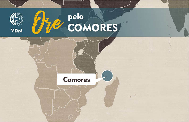Localização no mapa de Comores