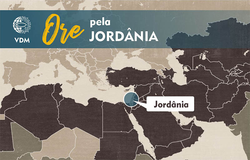 Localização no mapa de Jordânia
