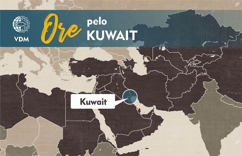 Localização no mapa de Kuwait