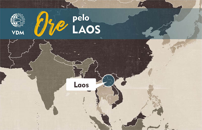 Localização no mapa de Laos