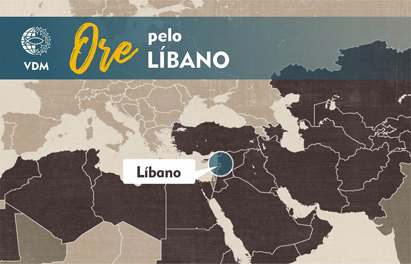 Localização no mapa de Líbano