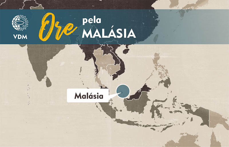 Localização no mapa de Malásia