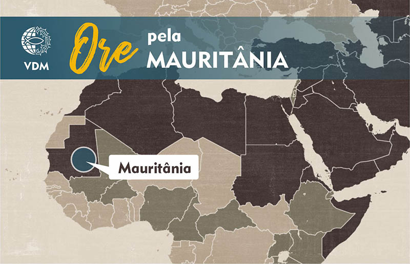 Localização no mapa de Mauritânia