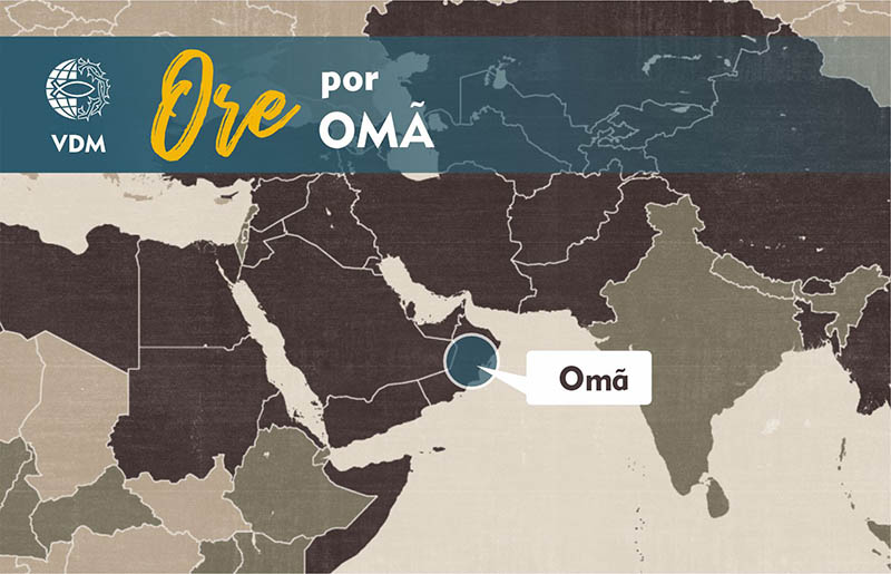 Localização no mapa de Omã