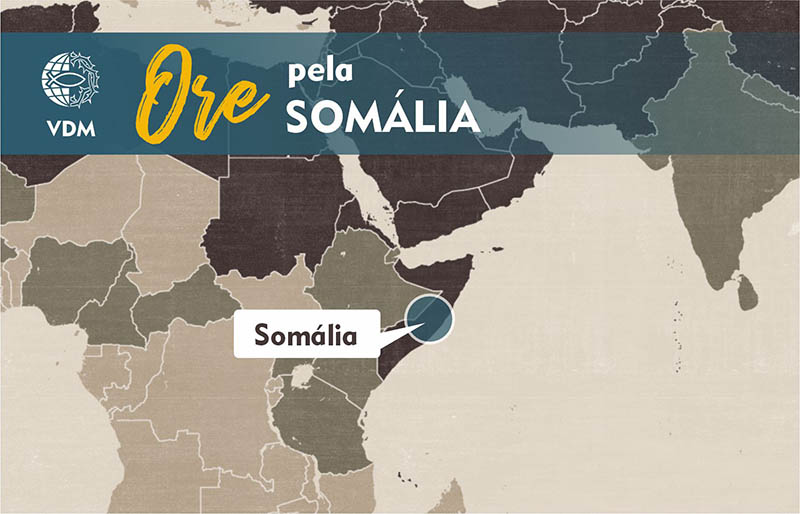 Localização no mapa de Somália