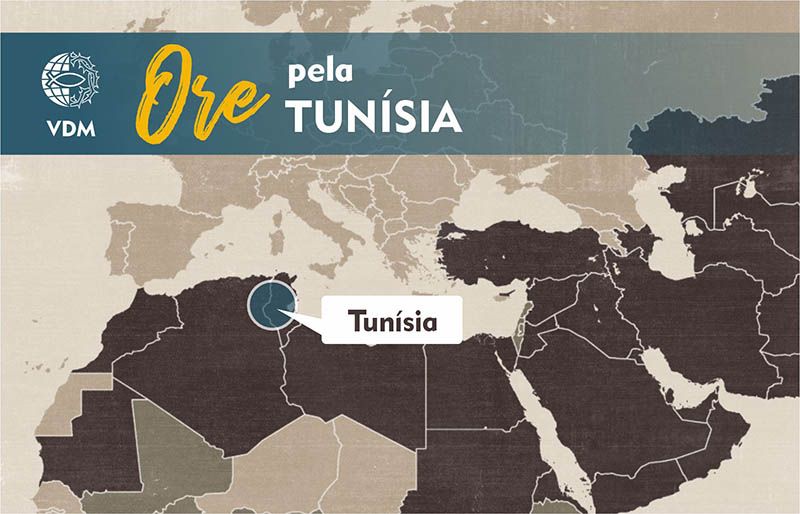 Localização no mapa de Tunísia