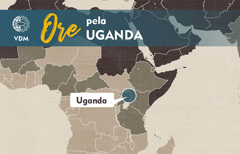 Localização no mapa de Uganda